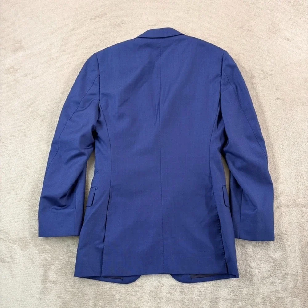 SuitSupply Vitale Barberis Lazio Blazer Men 34R Slim Blue Wool Surgeon Cuff